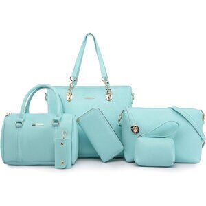 〽️Women's light Blue 2E Youth Designer Purses Handbags Satchel Shoulder Tote Bag